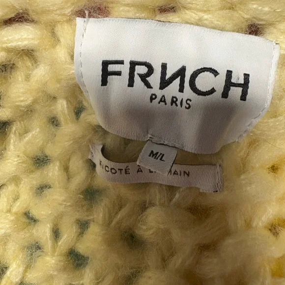 FRNCH Lobelia cardigan sweater chunky rainbow knit women’s size medium large - Picture 5 of 9